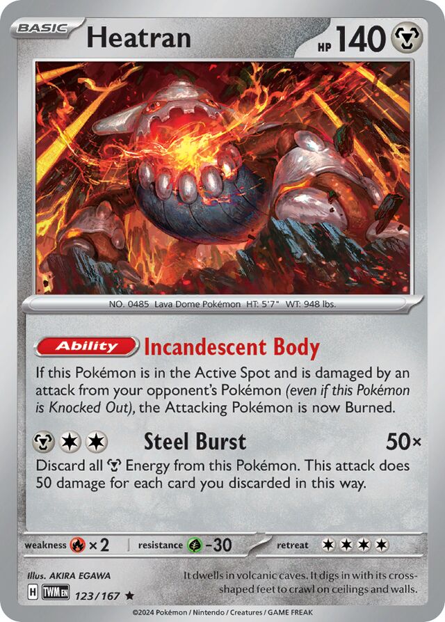 123/167 Heatran TWM Rare