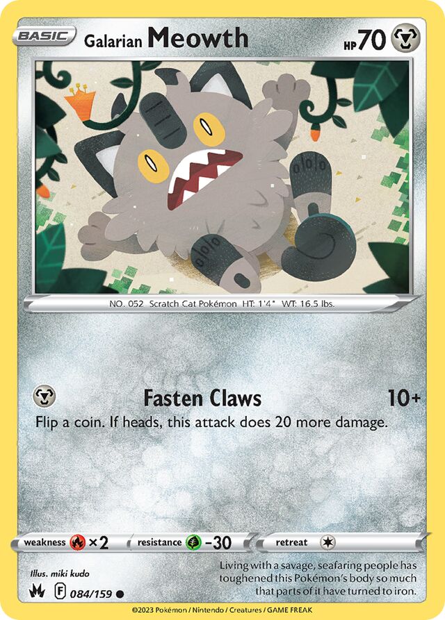 Galarian Meowth Crown Zenith 084/159 Common