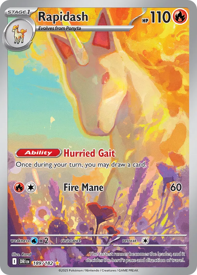 Rapidash Destined Rivals 189/182 Illustration Rare