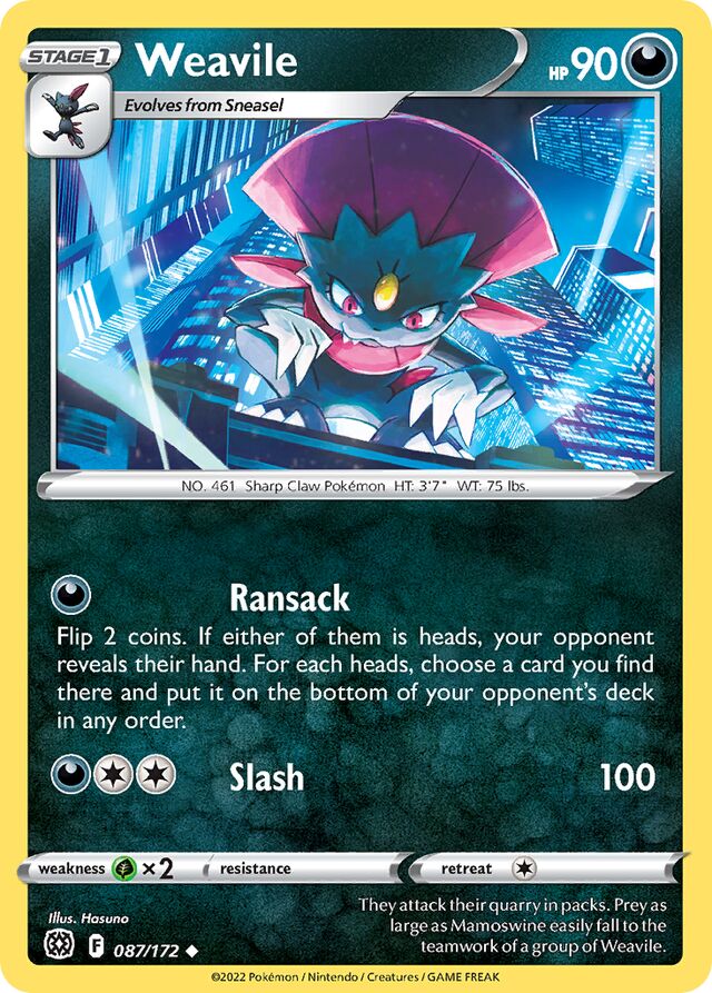087/172 Weavile BRS Uncommon