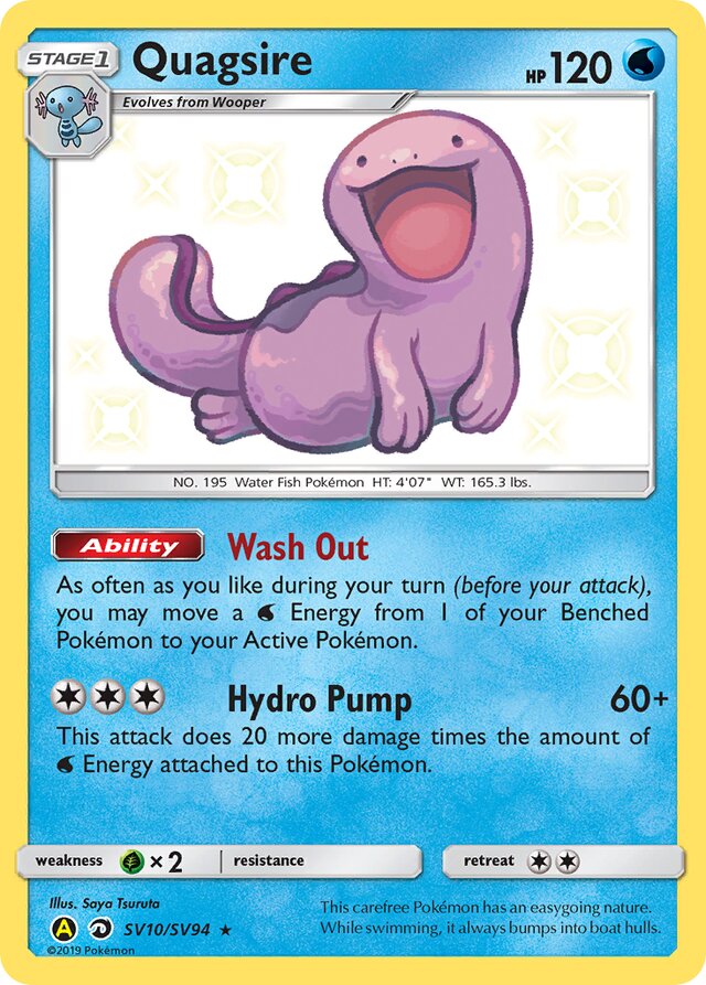 Quagsire Hidden Fates SV10/SV94 Rare Shiny