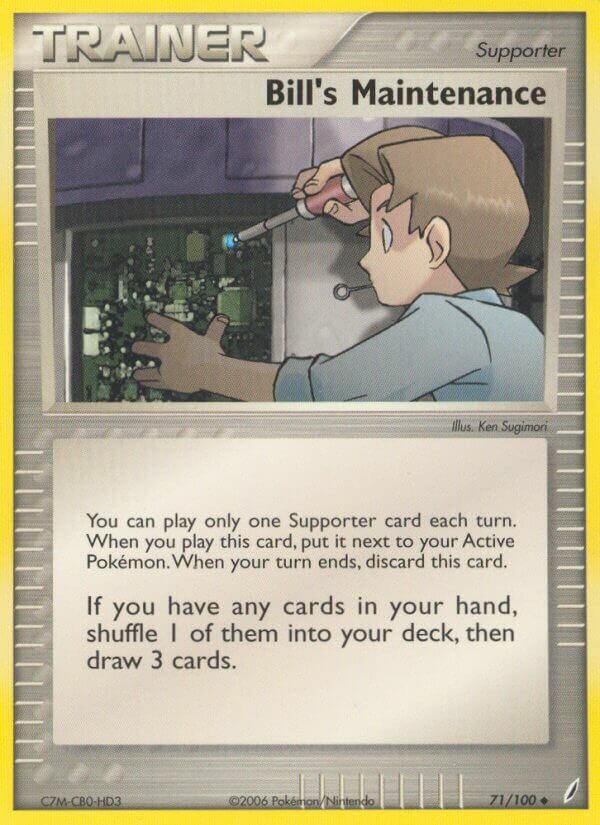 Bill'S Maintenance 71/100 3 EX CRYSTAL GUARDIANS UNCOMMON PTCG