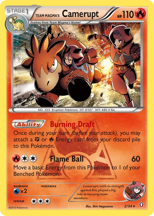 Team Magma's Camerupt Double Crisis 2/34 Rare Holo