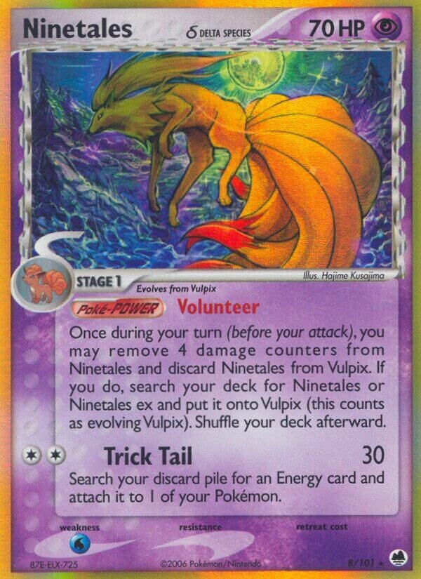 Ninetales (Delta Species) 8/101 3 EX DRAGON FRONTIERS HOLO RARE PTCG