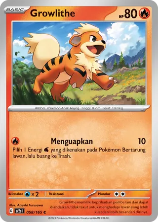 Growlithe (Pokémon Card 151 058/165)