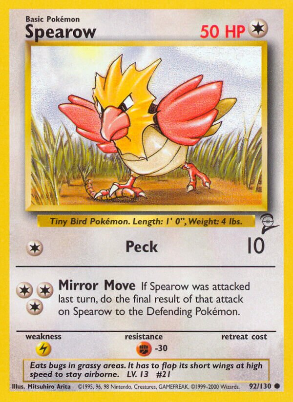 Spearow Base 2 92/130 Common