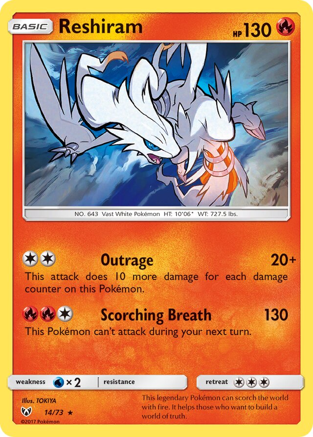 Reshiram Shining Legends 14/73 Rare Holo