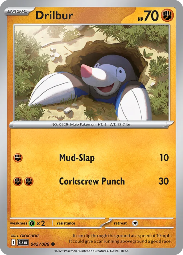 Drilbur Black Bolt 045/086 Common