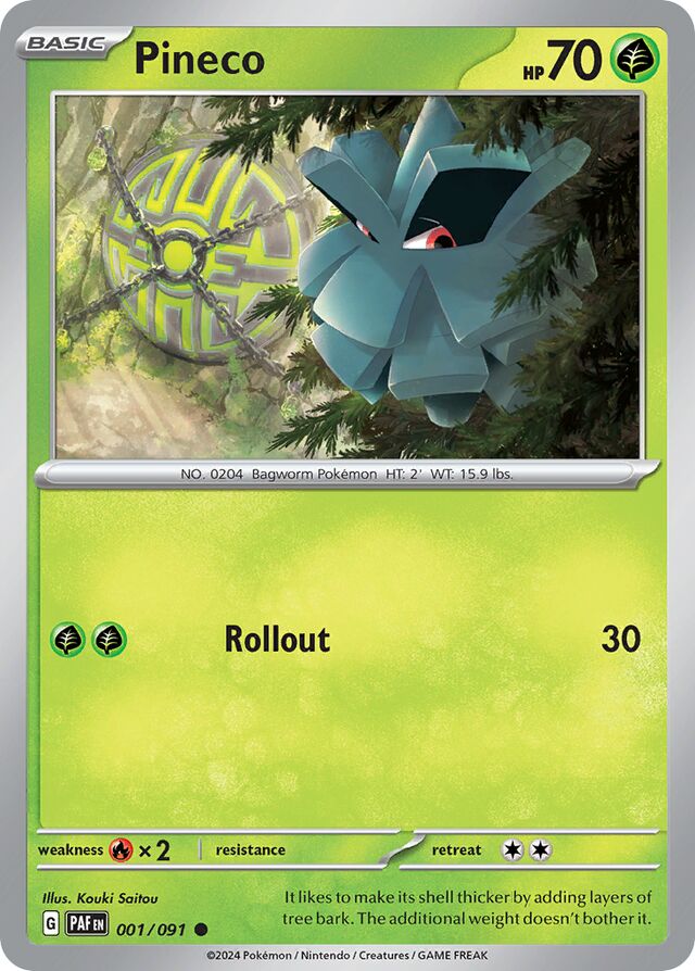 Pineco Paldean Fates 001/091 Common