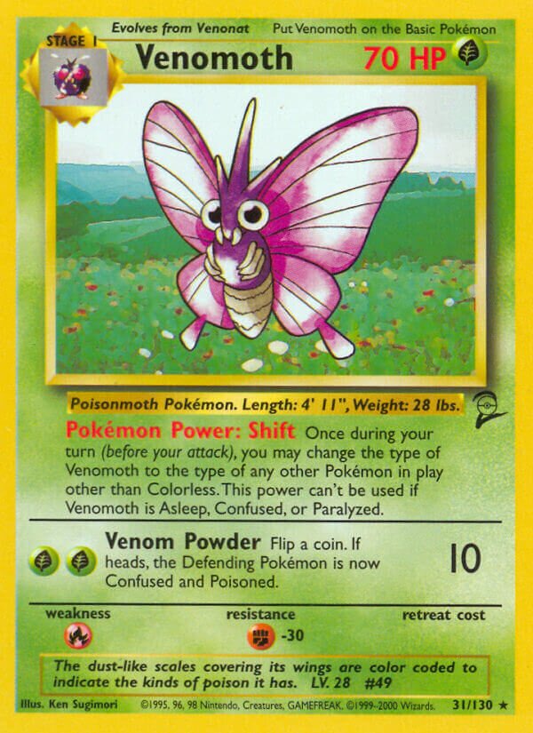 Venomoth Base 2 31/130 Rare
