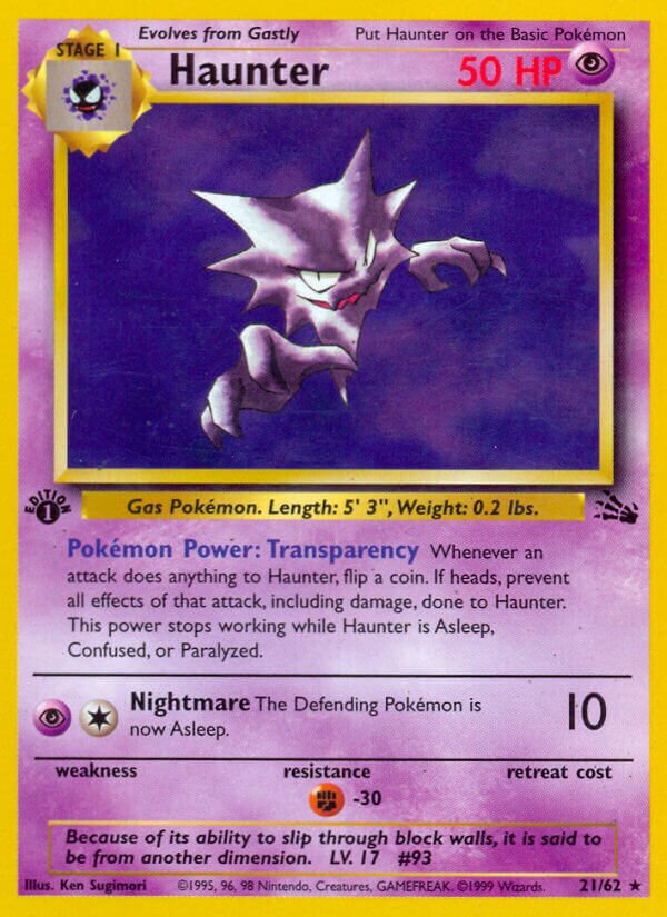 Haunter Fossil 21/62 Rare