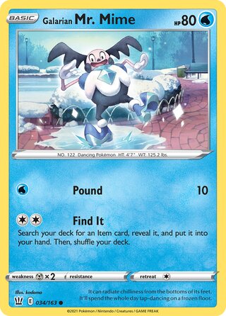 Galarian Mr. Mime (Battle Styles 034/163)