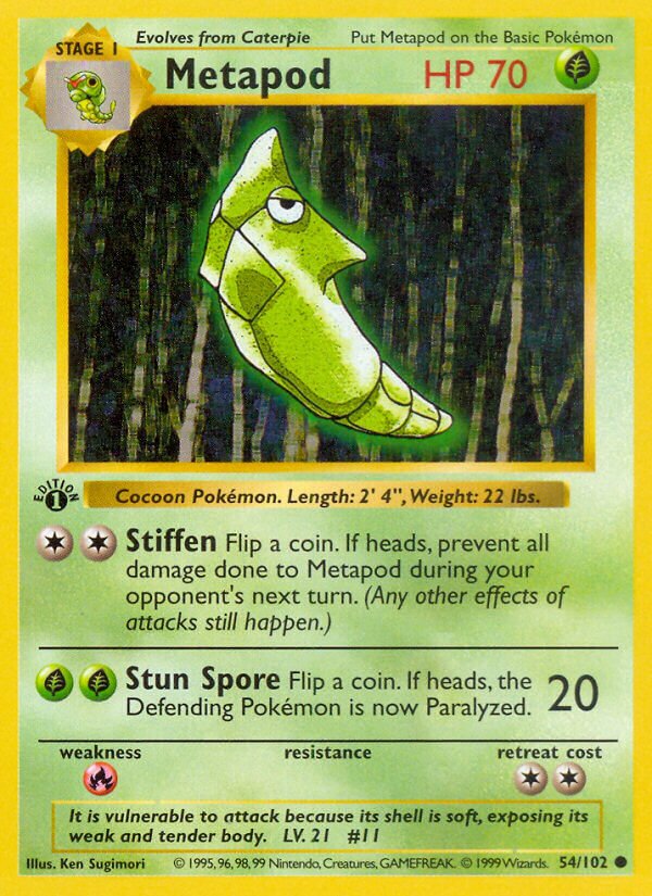 Metapod Base 54/102 Common