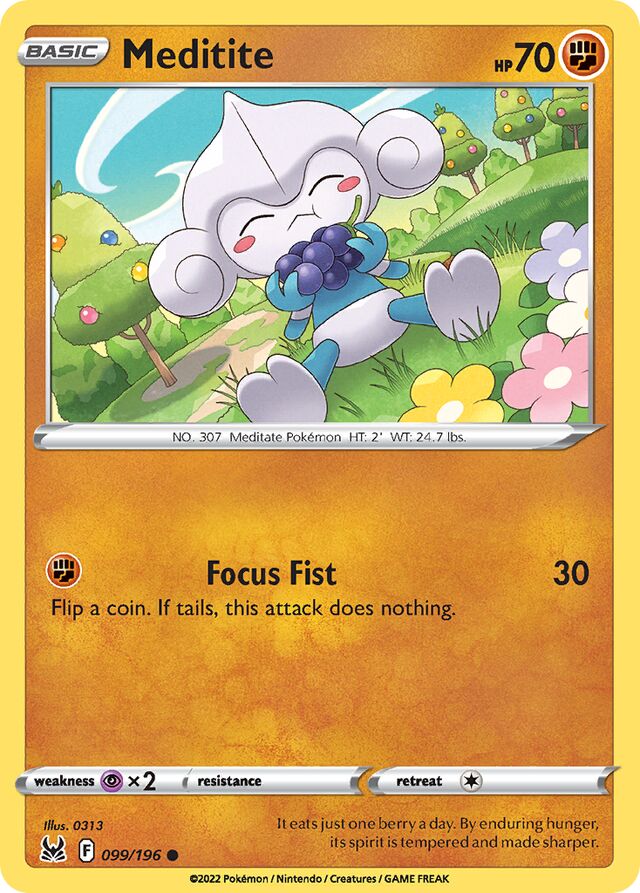 Meditite 099/196 8 SWORD & SHIELD LOST ORIGIN Common PTCG
