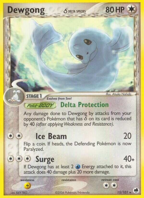 Dewgong (Delta Species) 15/101 3 EX DRAGON FRONTIERS RARE PTCG
