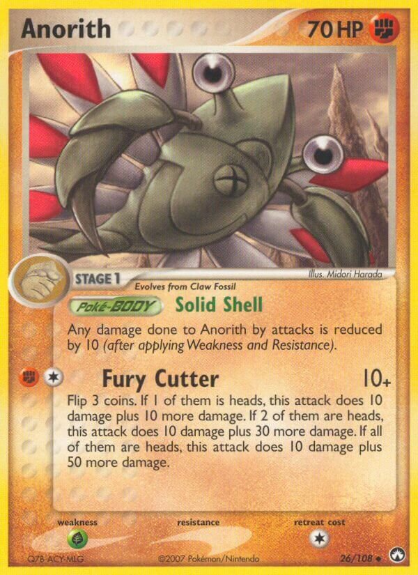 Anorith 26/108 3 EX POWER KEEPERS UNCOMMON PTCG