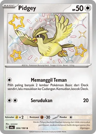Pidgey (Shiny Treasure ex 304/190)