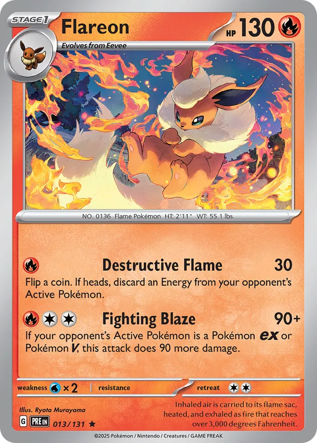 Flareon Prismatic Evolutions 013/131 Rare