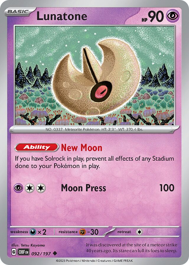 092/197 Lunatone OBF Uncommon