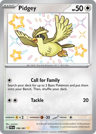 Pidgey (Paldean Fates 196/091)