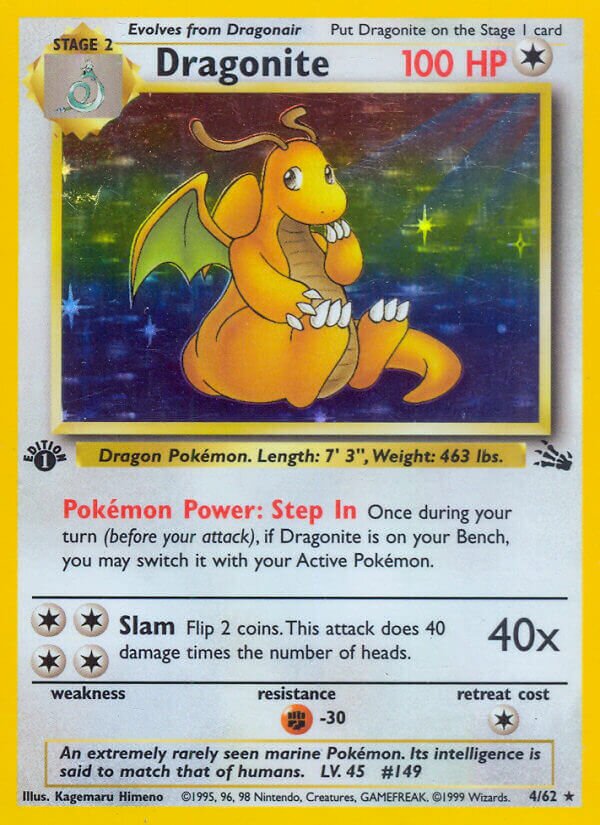Dragonite Fossil 4/62 Rare Holo