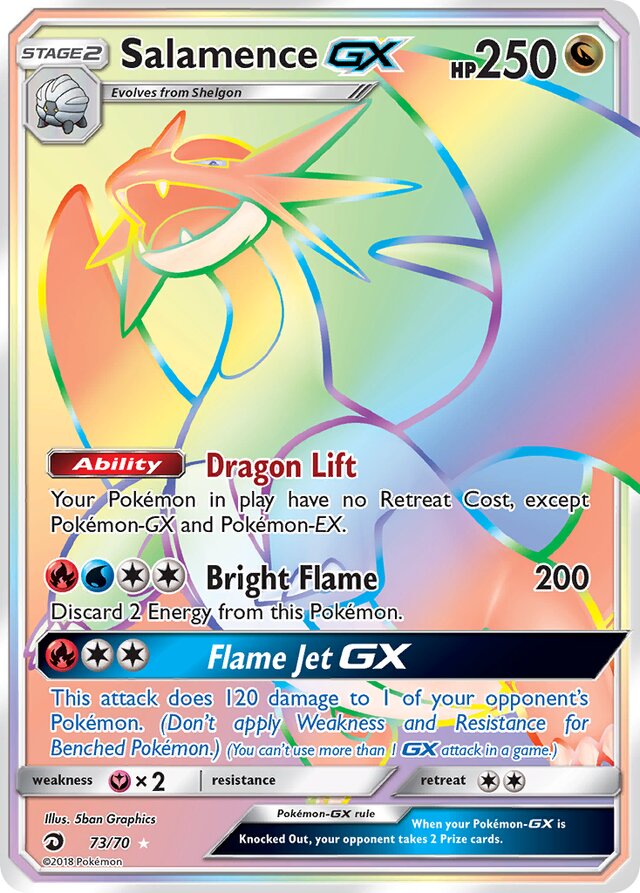SalamenceGX Dragon Majesty 73/70 Rare Rainbow