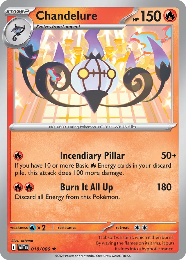 Chandelure White Flare 018/086 Rare