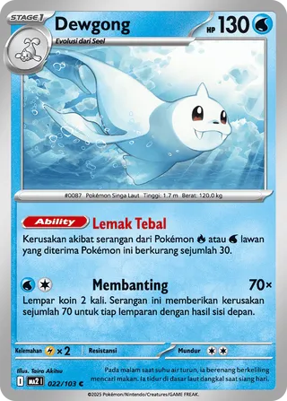 Dewgong (Blue Blaze 022/103)
