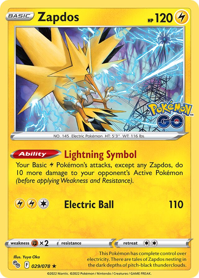 029/078 Zapdos PGO Rare Holo