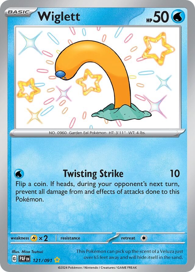Wiglett Paldean Fates 121/091 Shiny Rare
