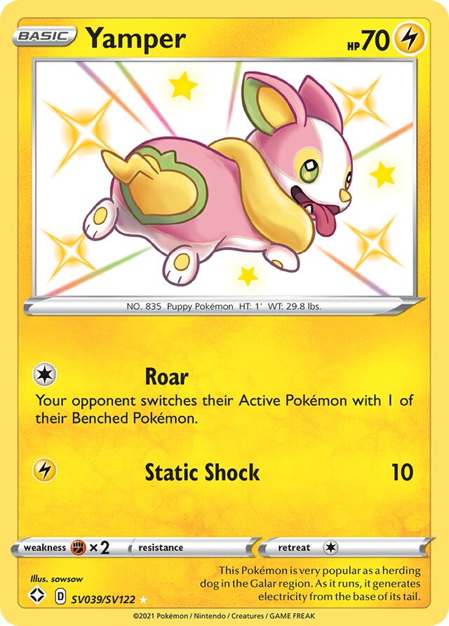 Yamper Shining Fates SV039/SV122 Rare Shiny