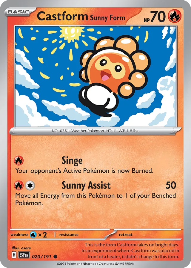 Castform Sunny Form Surging Sparks 020/191 Common