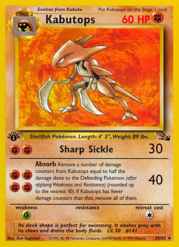 Kabutops Fossil 24/62 Rare