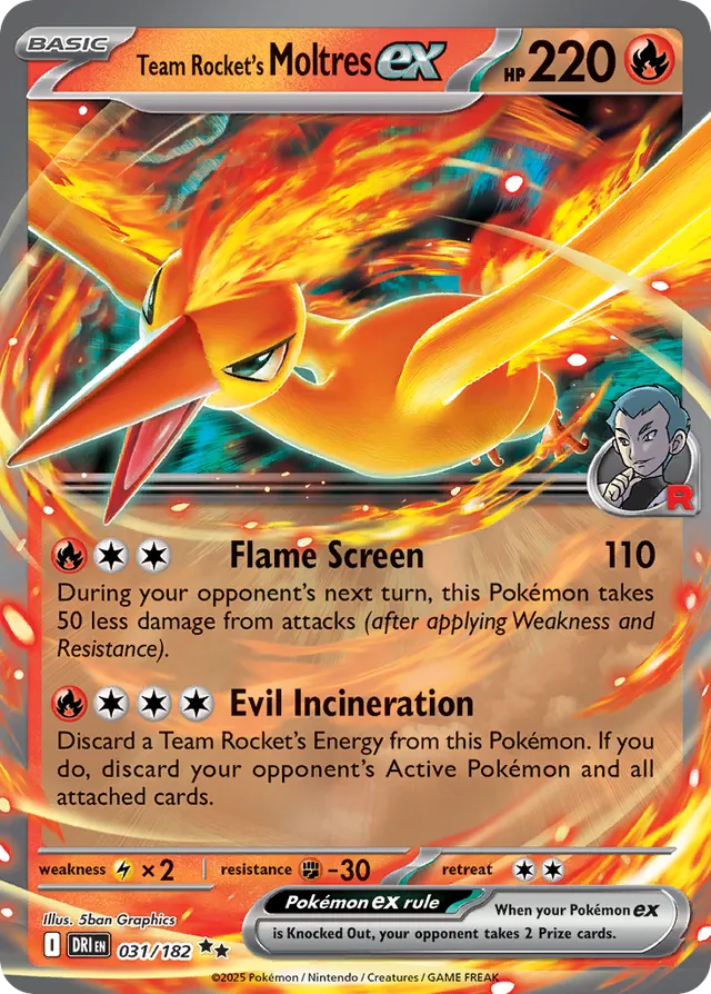 Team Rocket's Moltresex Destined Rivals 031/182 Double Rare