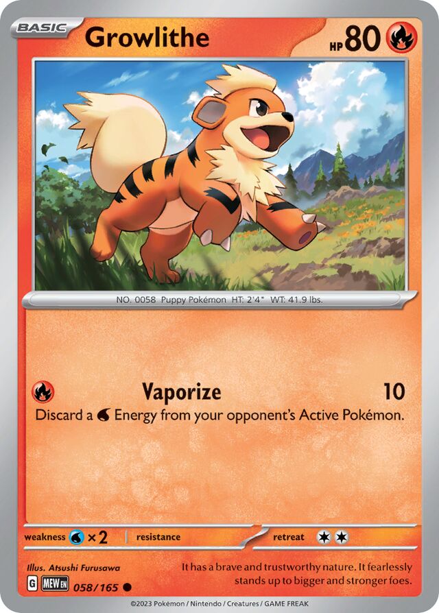 Growlithe 151 058/165 Common