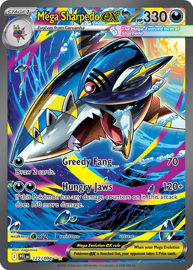 127/094 Mega Sharpedo ex PFL Special Illustration Rare