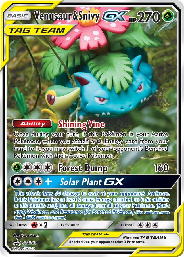 SM229 Venusaur & SnivyTag Team GX SMP PROMO