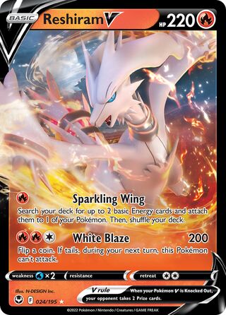 Reshiram V (Silver Tempest 024/195)