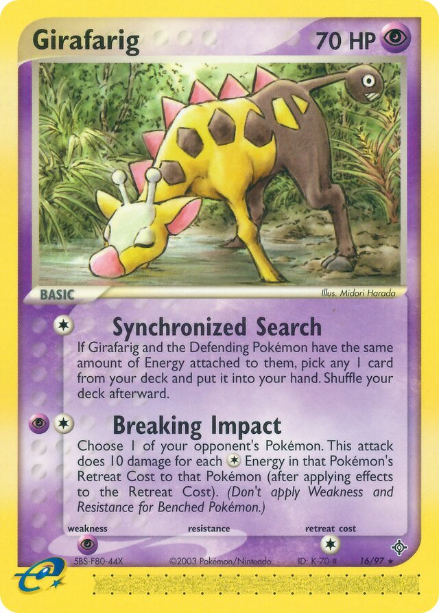 16/97 Girafarig DR Rare