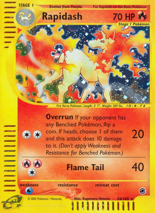 26/165 Rapidash EX Rare Holo