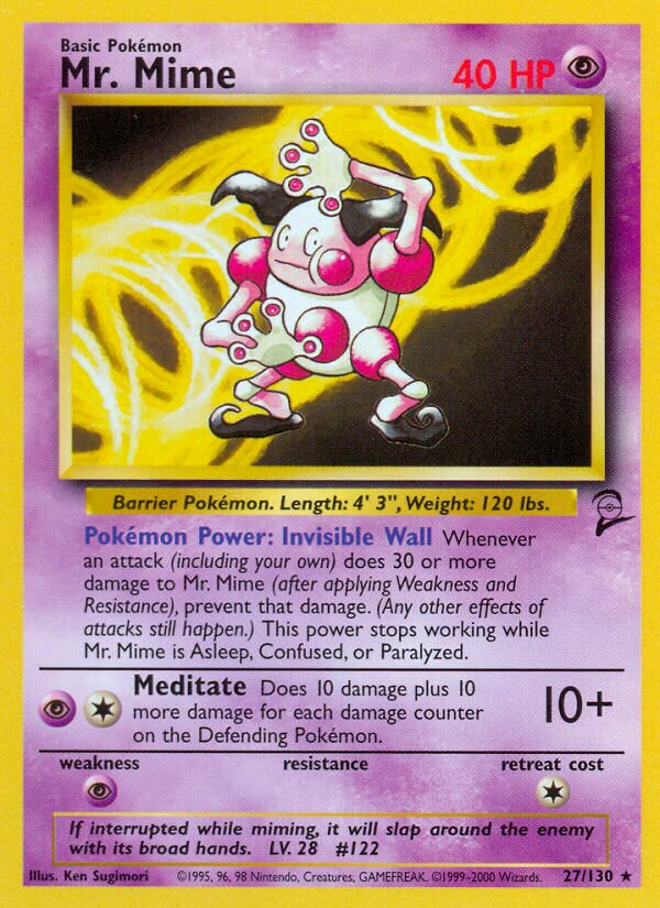 Mr. Mime Base 2 27/130 Rare