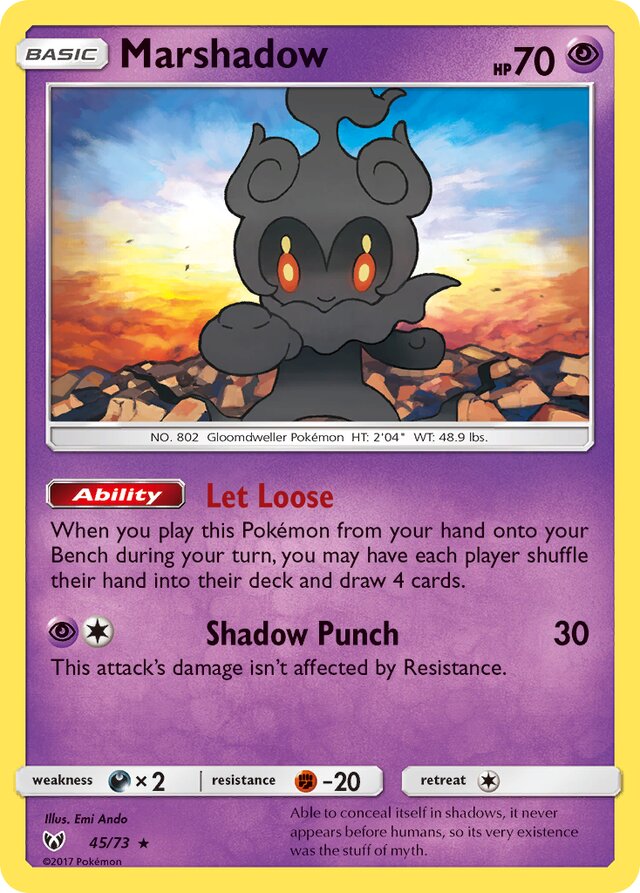 Marshadow Shining Legends 45/73 Rare Holo