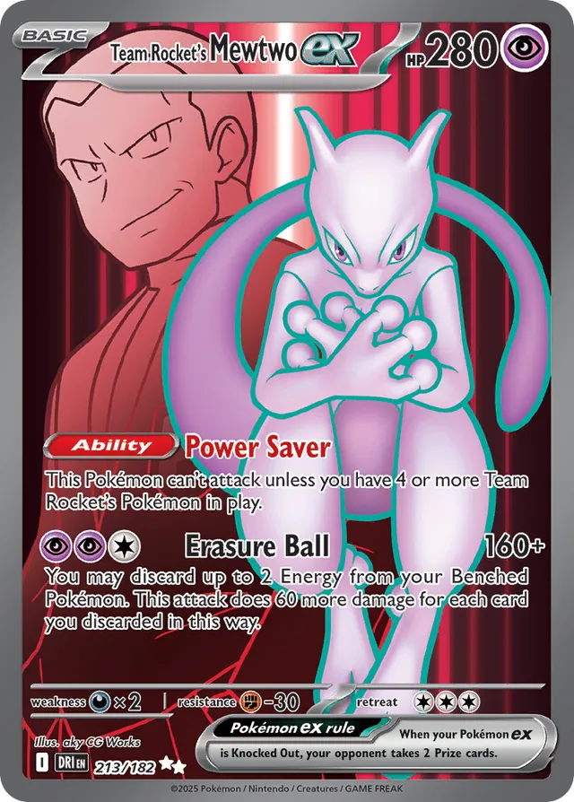 Team Rocket's Mewtwoex Destined Rivals 213/182 Ultra Rare