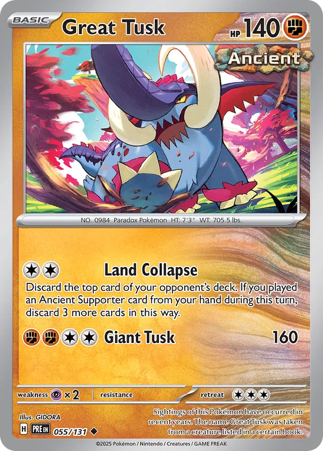 Great Tusk Prismatic Evolutions 055/131 Uncommon