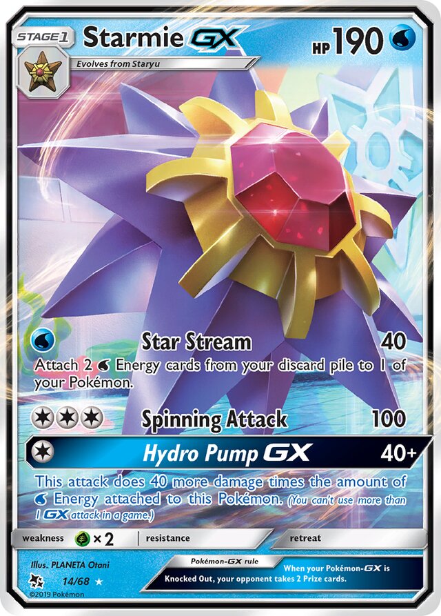 StarmieGX Hidden Fates 14/68 Ultra-Rare Rare