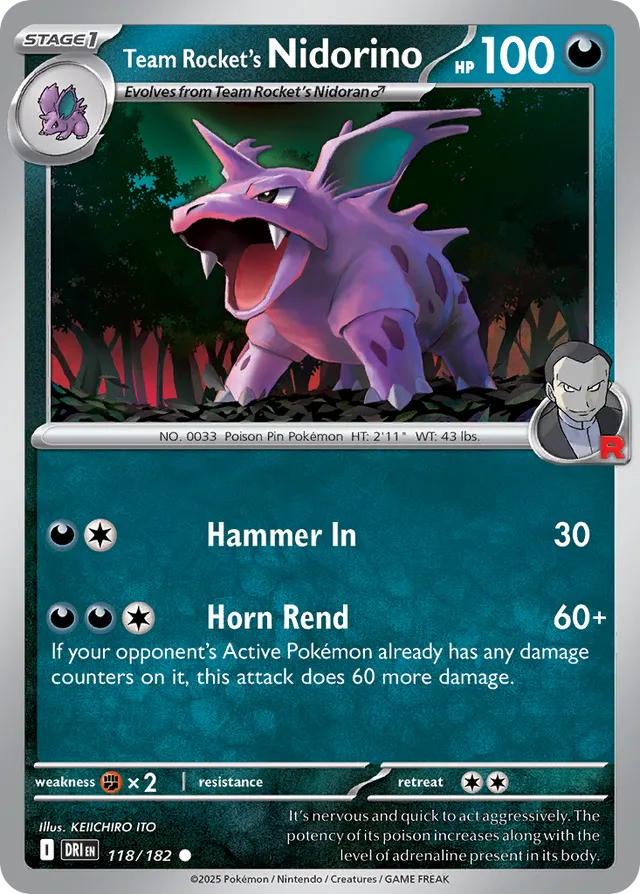 Team Rocket's Nidorino Destined Rivals 118/182 Common