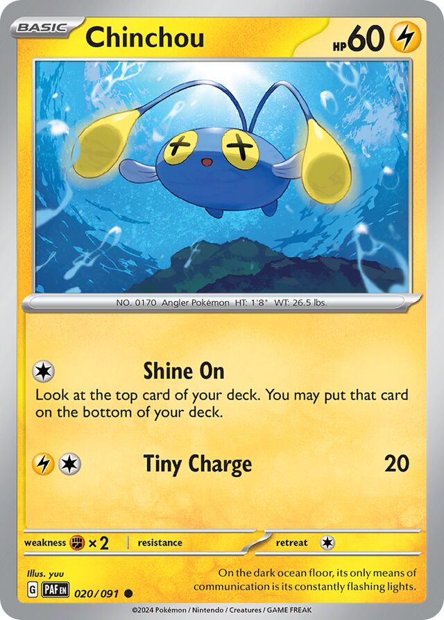Chinchou Paldean Fates 020/091 Common