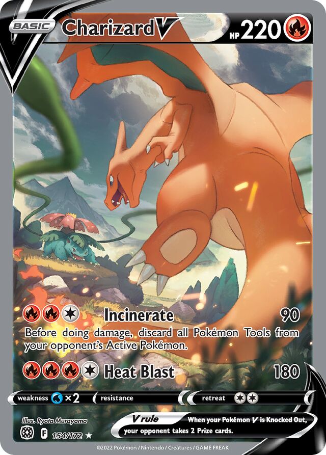 154/172 CharizardV BRS Rare Ultra