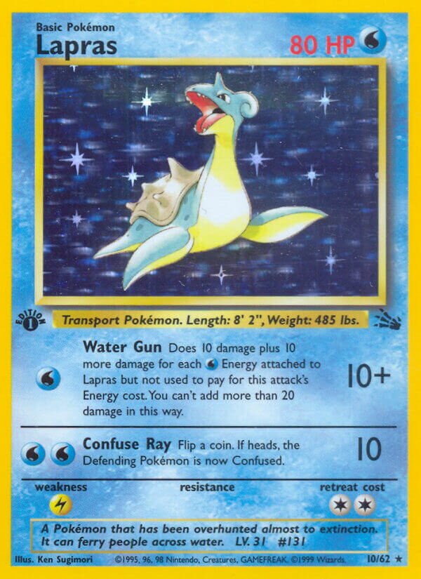 Lapras Fossil 10/62 Rare Holo