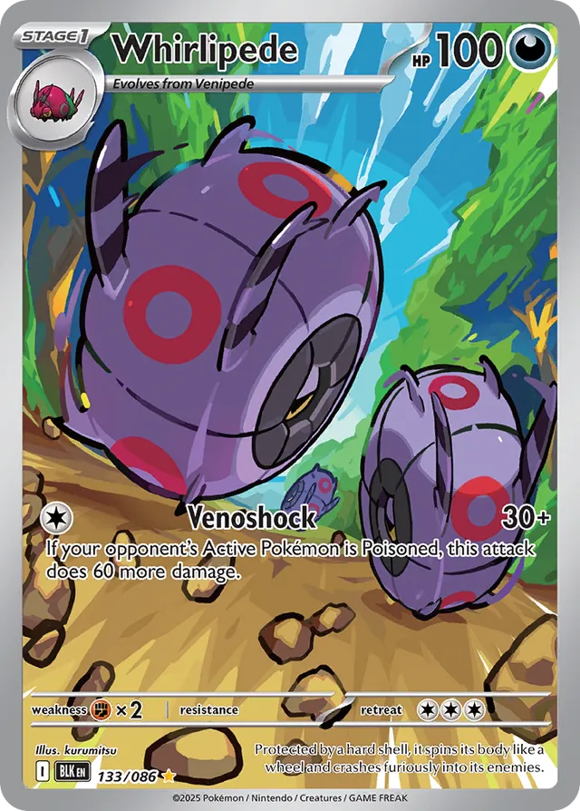 Whirlipede Black Bolt 133/086 Illustration Rare